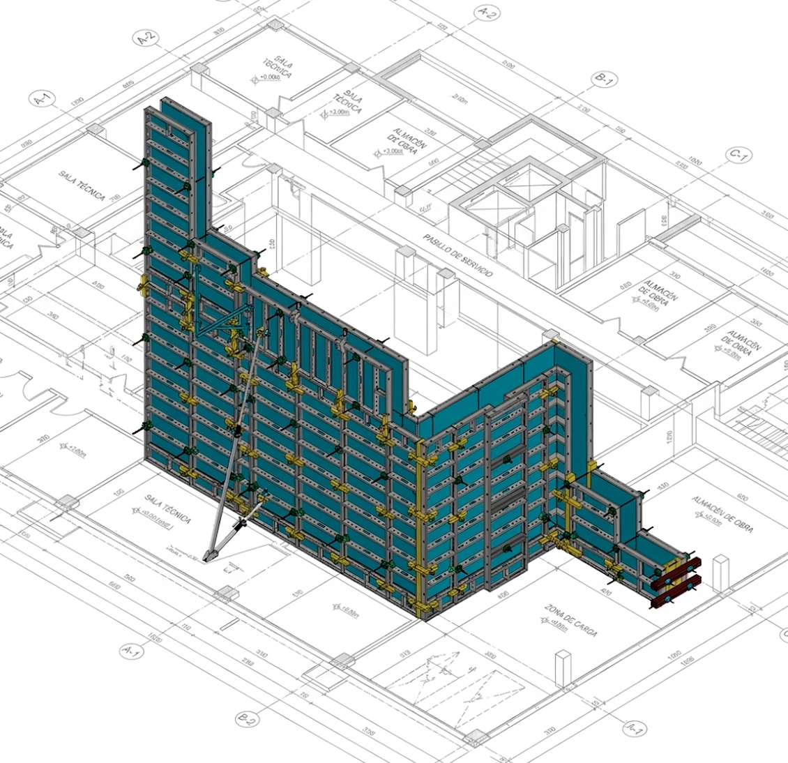 Sáez Formworks - Cofflex muro